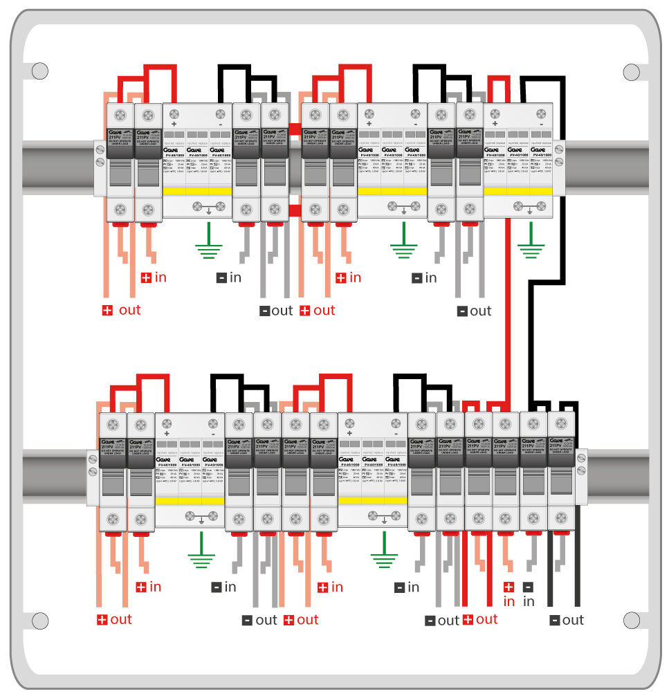 CAJA MOD.2STR.1000V FUS12A 5MPPT SALIDAS INDIVIDUALES GAVE 