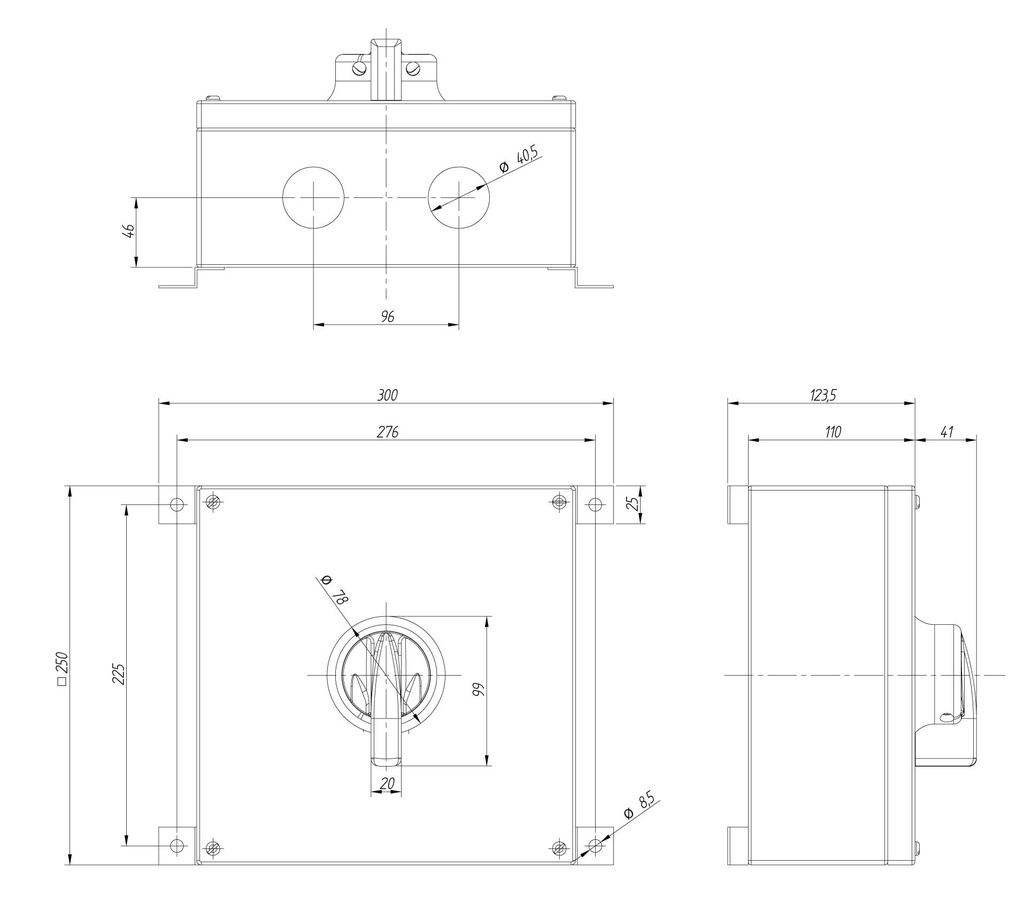 INTERRUPTOR 6P.125A. MANDO IP69K EN CAJA INOX
