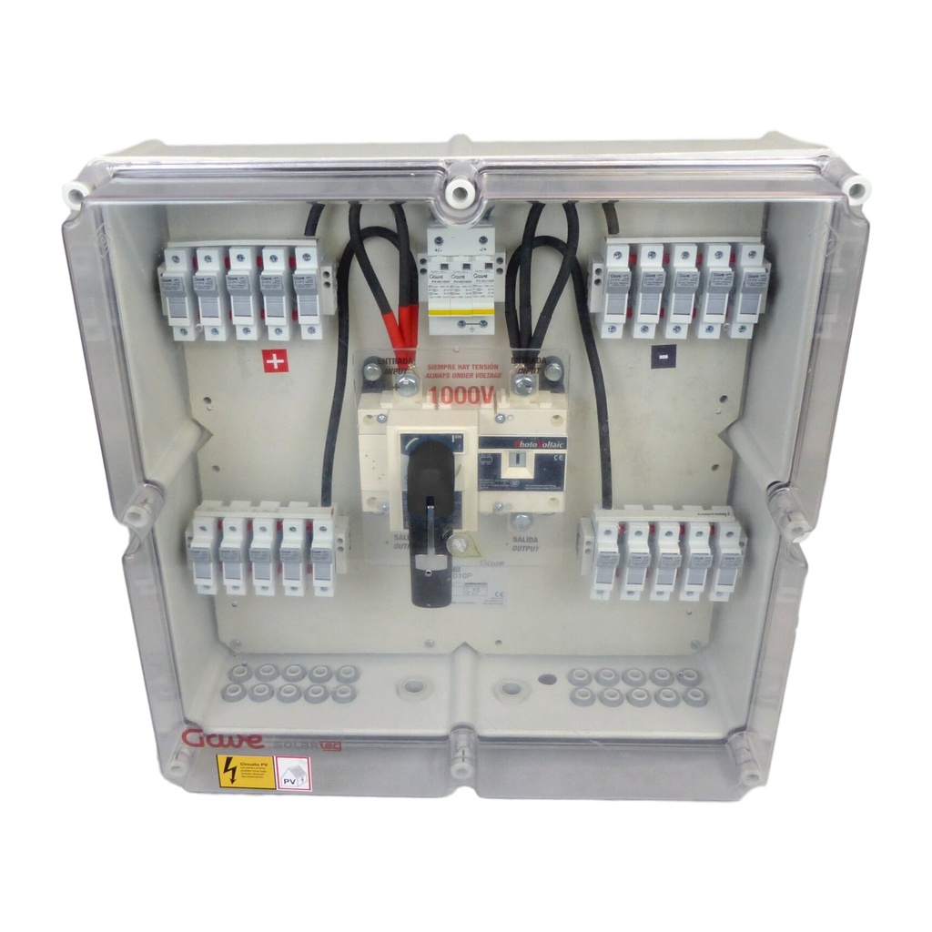 CAJA CONEXIÓN PV 7 STRINGS - FUS 15A -SECCIONADOR 160 + PROTECTOR SOBRETENSIONES