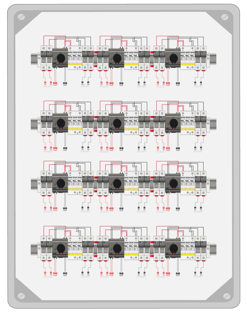 ARMARIO CONEXIÓN 1000V PV - 11 MPPT 2 STRING FUS 20A - SECCIONADOR 25A + PROTECTOR SOBRETENSIONES CLASE II