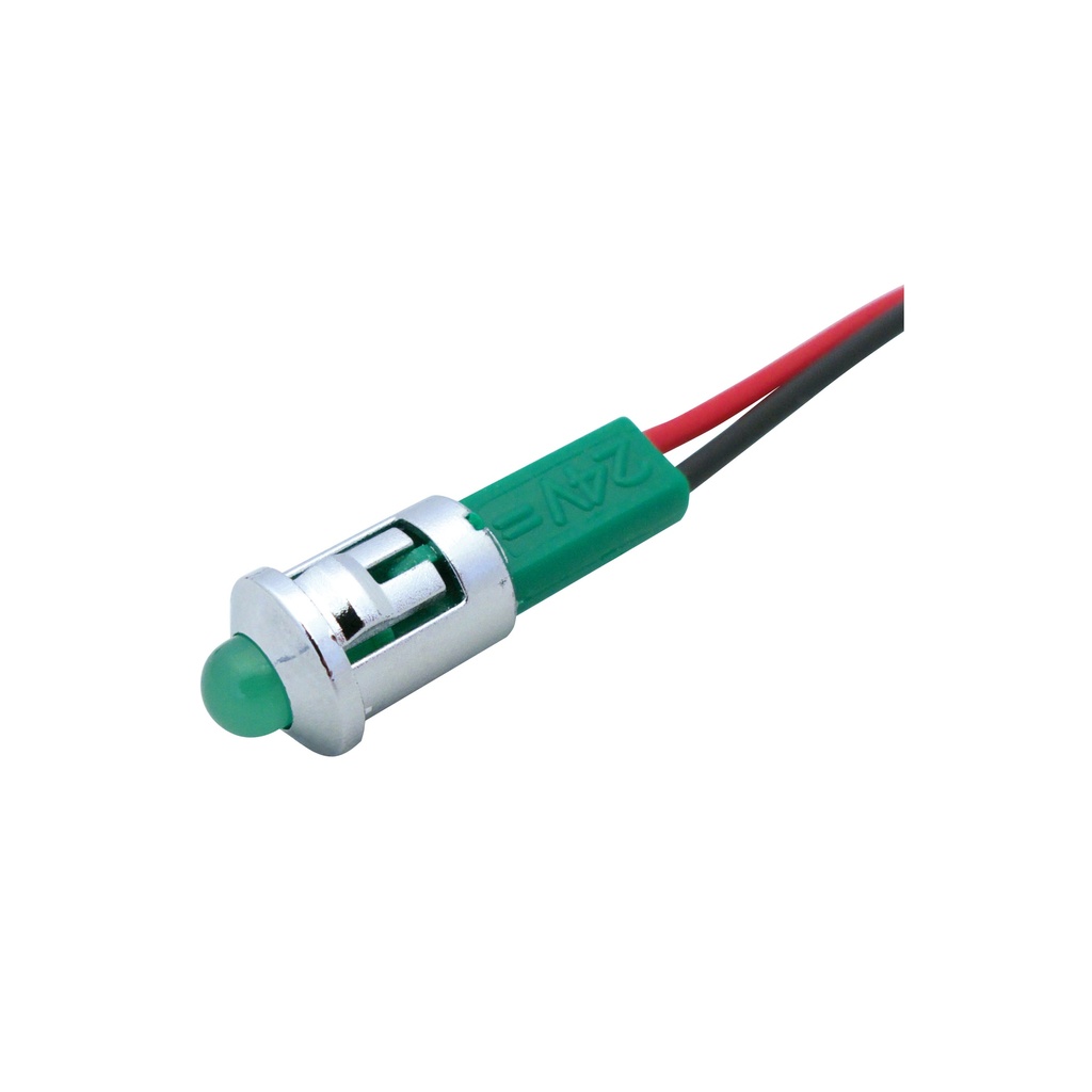 PILOTO CROMADO D.8MM 230V ALTA LUMINOSIDAD VERDE GAVE