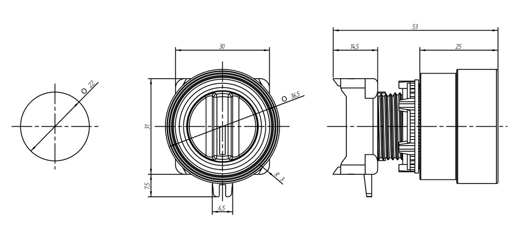 CABEZA SELECTOR NEGRO TRES POSICIONES CON RETORNO GAVE