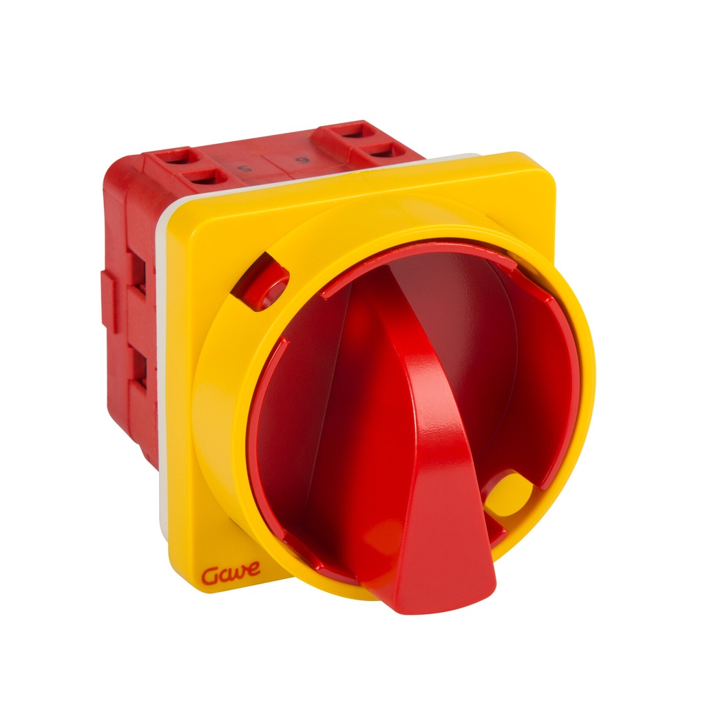 INTERRUPTOR GAVE 4P.25A. D1 BLOQUEO CANDADO ROJO/AMARILLO