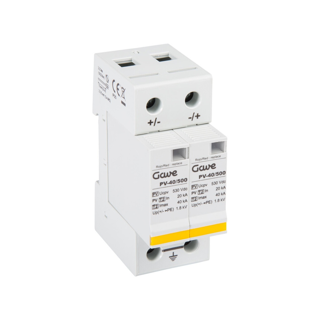 PROTECTOR SOBRETENSION GAVE ENCHUFABLE PV 500VDC TELESEÑALIZACION