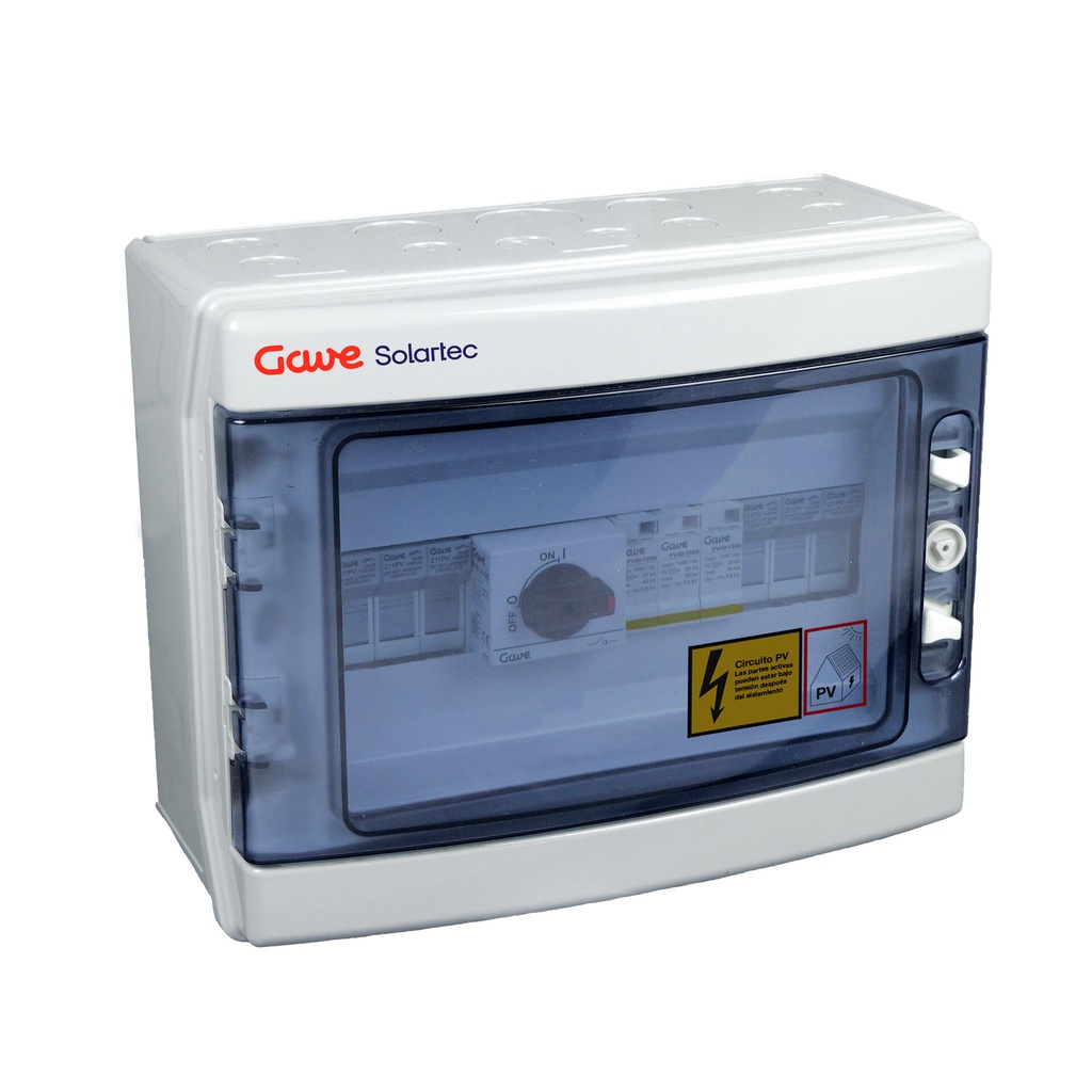 CAJA MODULAR CONEXION PV 3 STR. FUS. 15A + PROT.SOBRETENSION II