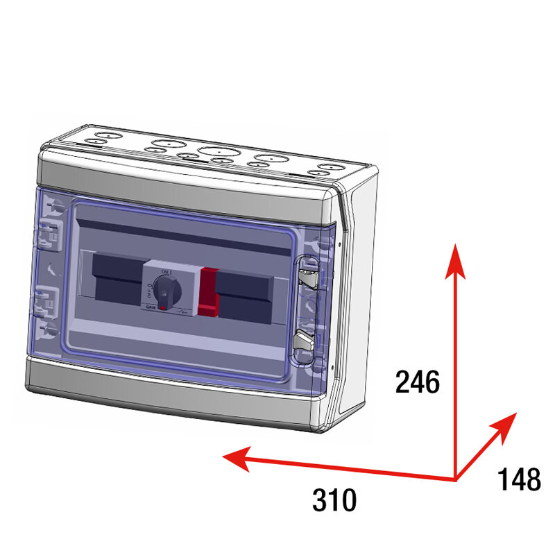 CAJA MODULAR GAVE CONEXIÓN PV - 3STR.FUS 15A + PROTECTOR SOBRETENSION UN 110V