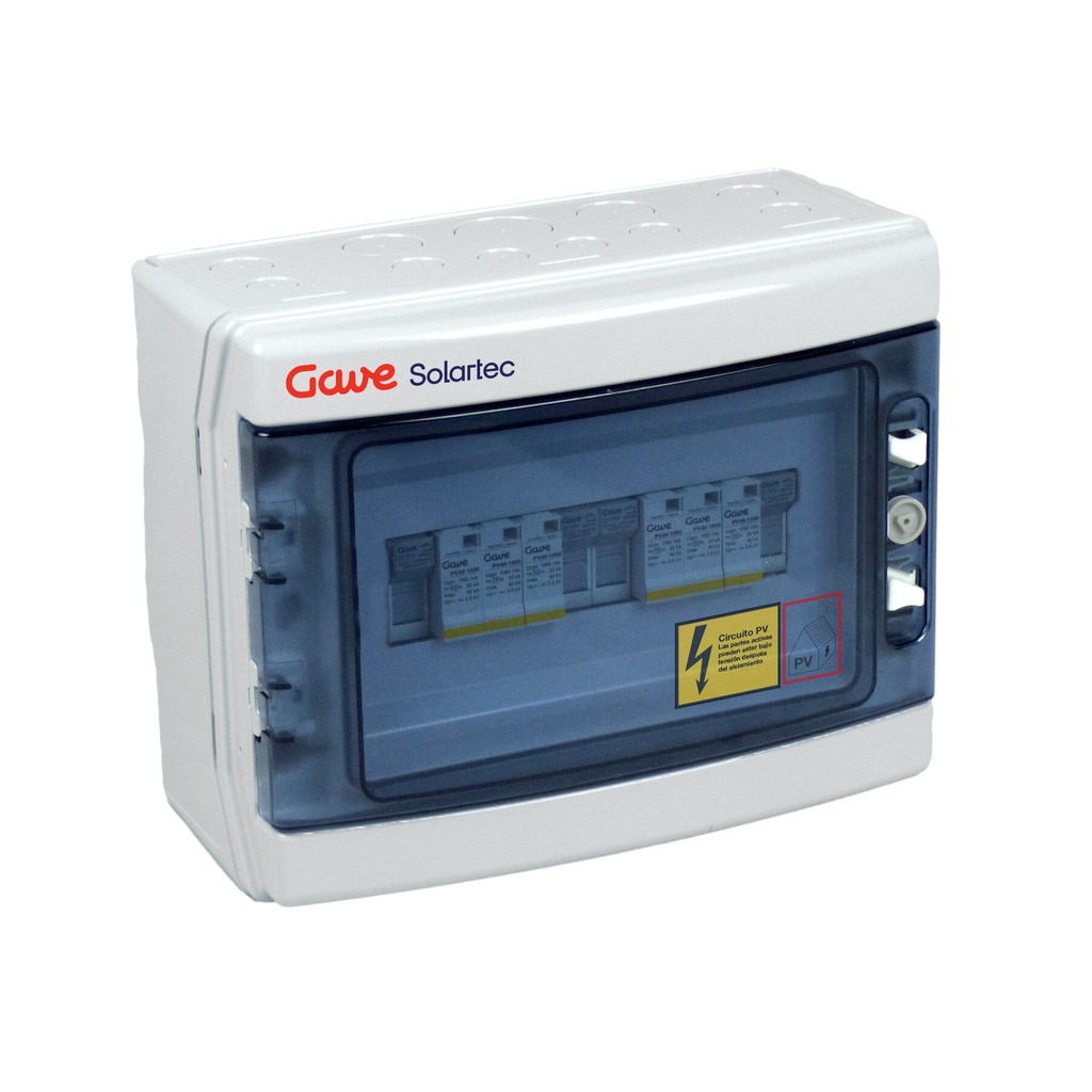 CAJA MODULAR CONEXIÓN 2MPPT 1STR. FUS 15A - SIN SECCIONADOR + PROTECTOR SOBRETENSION II