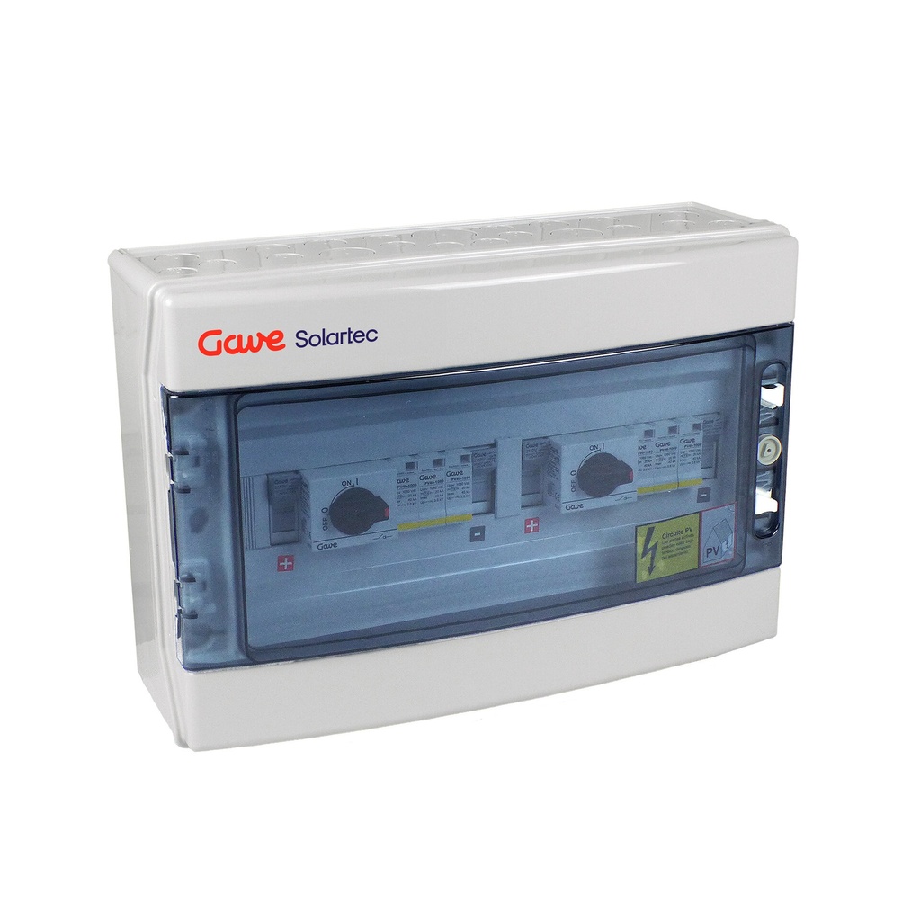 CAJA MODULAR CONEXIÓN PV 2MPPT - 1STRING FUS 15A + SECCIONADOR 25A + PROTECTOR SOBRETENSION II