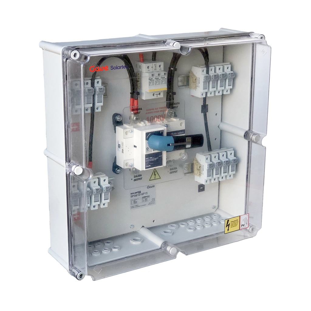 CAJA CONEXIÓN PV 7 STRINGS - FUS 15A -SECCIONADOR 160 + PROTECTOR SOBRETENSIONES