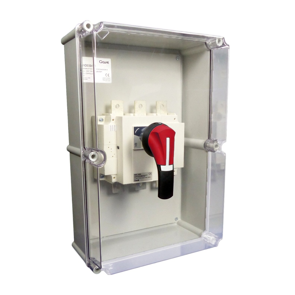 INTERRUPTOR 3PX630 EN CAJA POLIESTER TAPA TRANSPARENTE