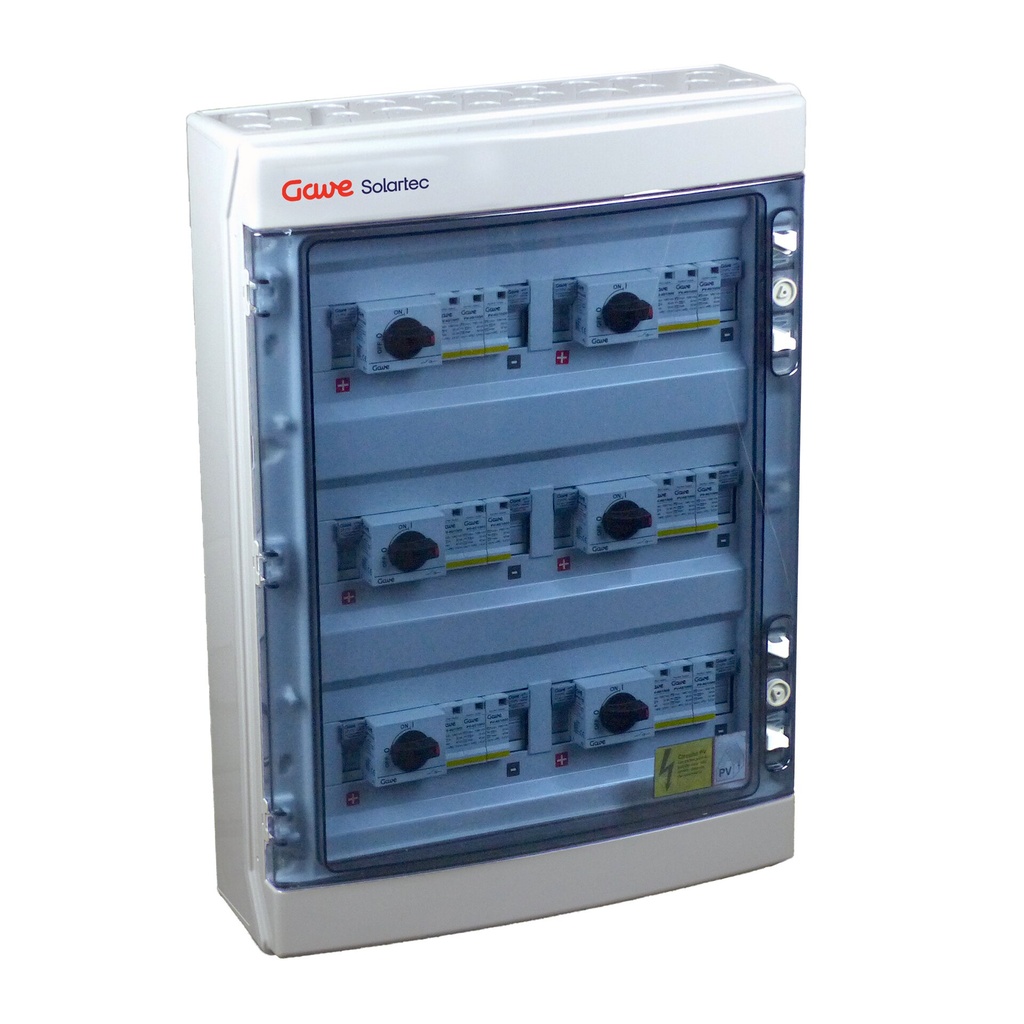 CAJA MODULAR CONEXIÓN PV - 1STRINGS 1000V 25A FUS15A 6MPPT SALIDAS INDIVIDUALES