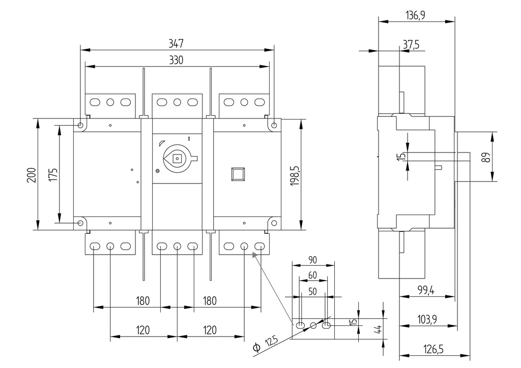 INTERRUPTOR SECCIONADOR 3P x 1600A