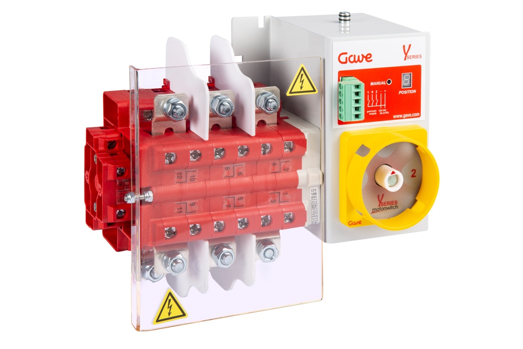 CONMUTADOR  MOTORIZADO ENTRADA SUPERIOR 1-0-2 3P 200A. 12V DC