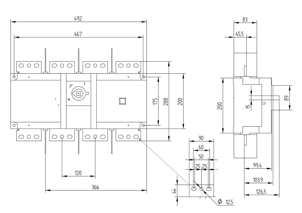 INTERRUPTOR SECCIONADOR 4P x 1600A GAVE