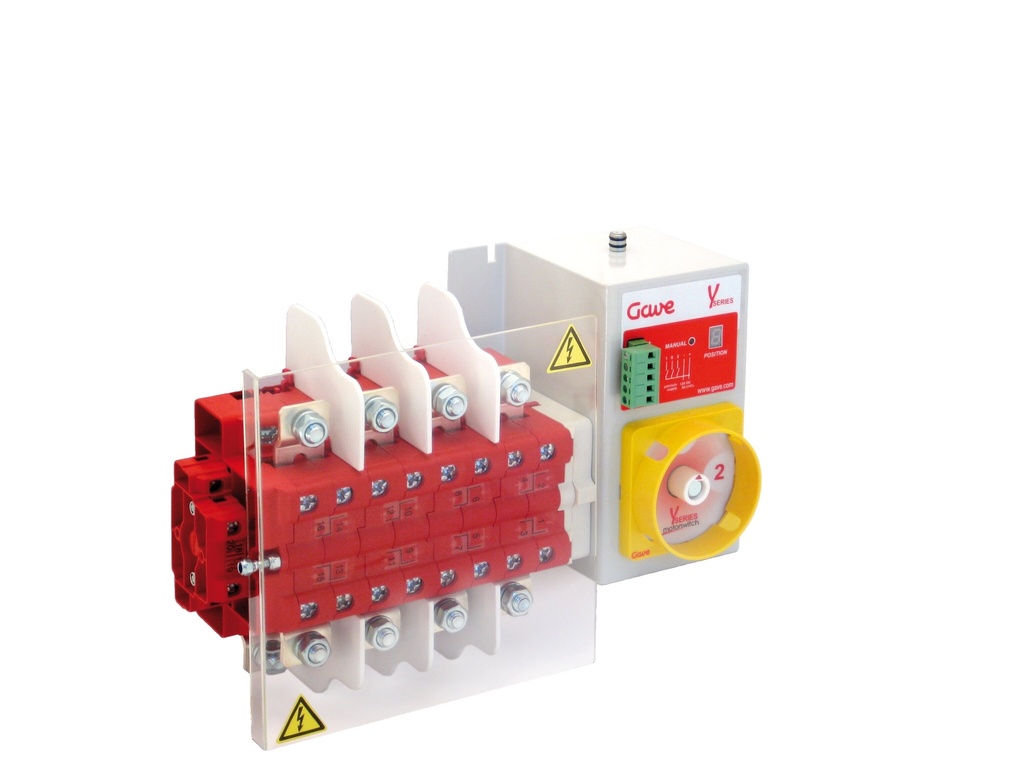 CONMUTADOR  MOTORIZADO ENTRADA SUPERIOR 1-0-2 4P 200A. 12V DC